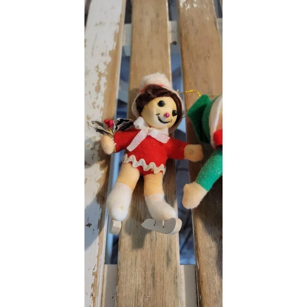 Handmade‎ skating elf kid boy girl doll ornament xm